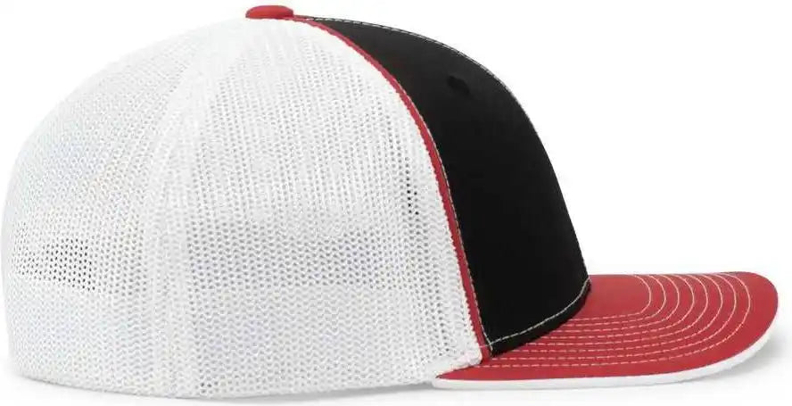 Pacific Headwear 404m Trucker Flexfit Cap - Black Red