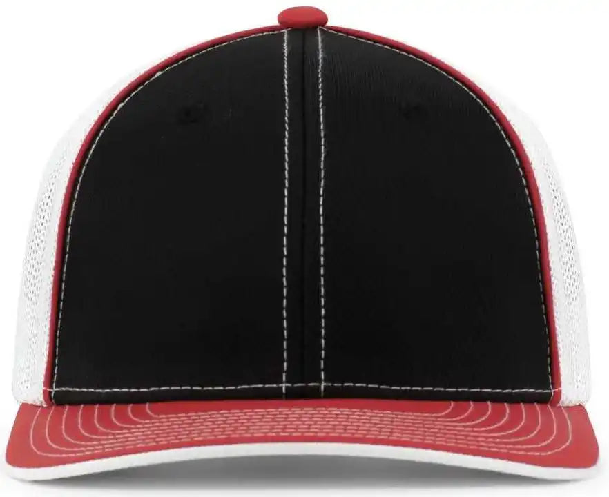 Pacific Headwear 404m Trucker Flexfit Cap - Black Red