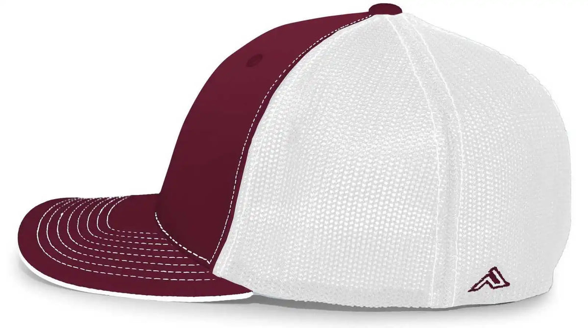 Pacific Headwear 404m Trucker Flexfit Cap - Cardinal White