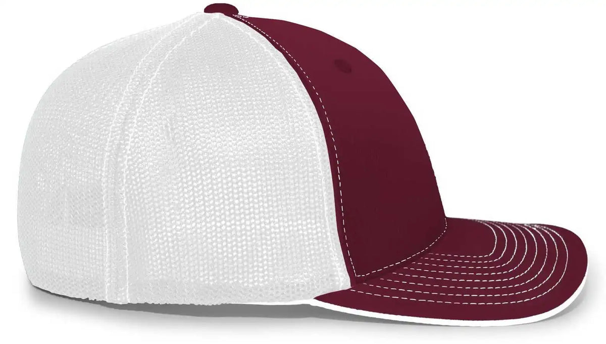 Pacific Headwear 404m Trucker Flexfit Cap - Cardinal White