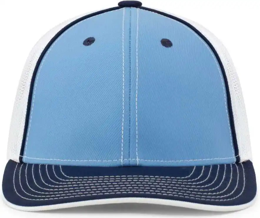 Pacific Headwear 404m Trucker Flexfit Cap - Columbia Blue Navy White