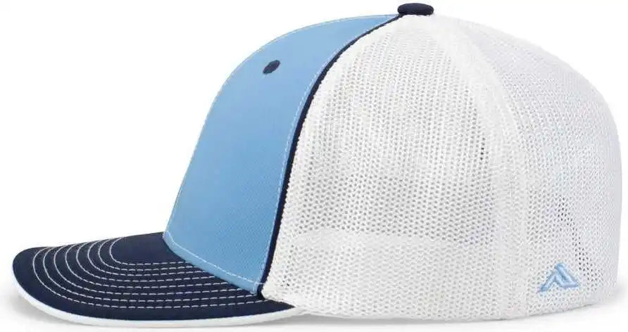 Pacific Headwear 404m Trucker Flexfit Cap - Columbia Blue Navy White