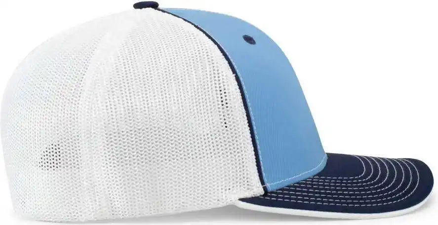 Pacific Headwear 404m Trucker Flexfit Cap - Columbia Blue Navy White