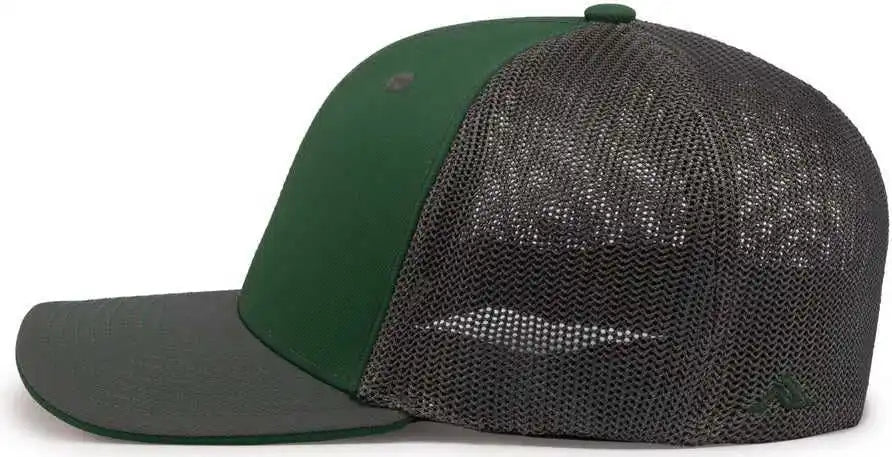 Pacific Headwear 404m Trucker Flexfit Cap - Dark Green Graphite
