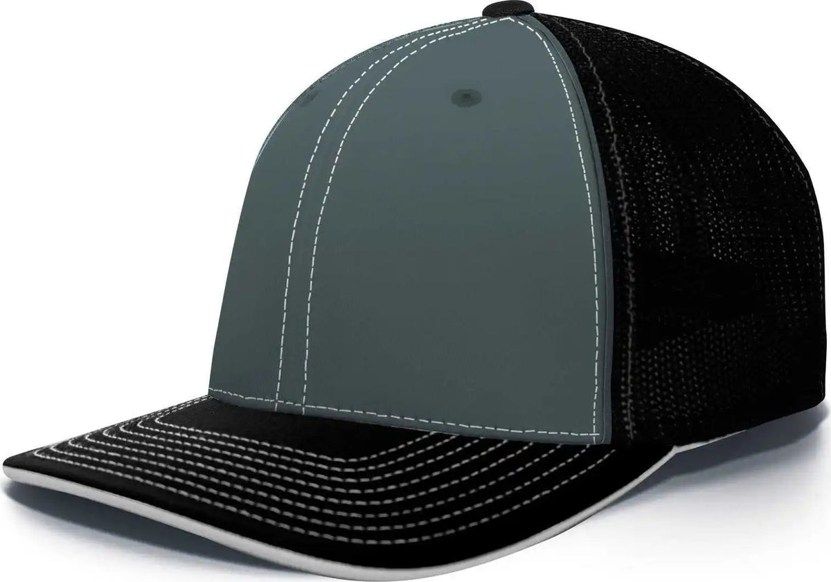 Pacific Headwear 404m Trucker Flexfit Cap - Graphite Black - Dark Gray / 6 3/8’’ - 7/8’’