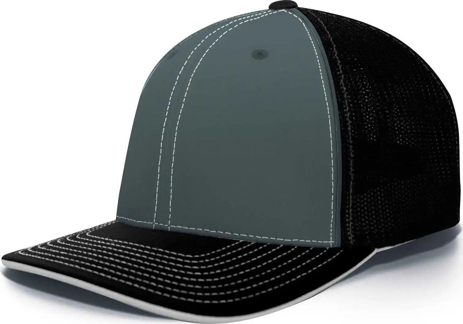Pacific Headwear 404m Trucker Flexfit Cap - Graphite Black - Dark Gray / 6 3/8’’ - 7/8’’