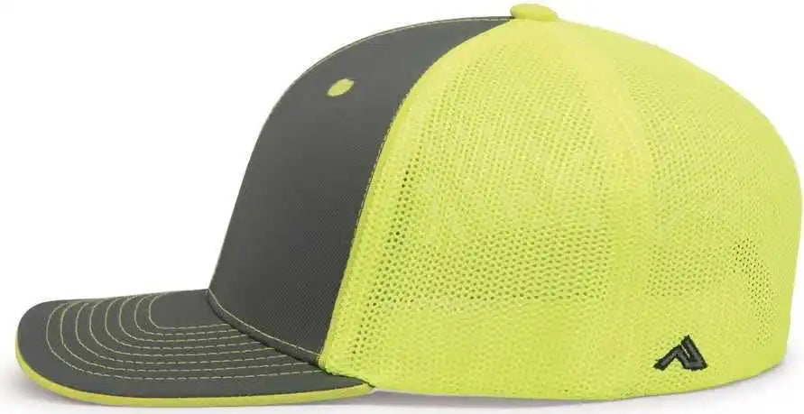 Pacific Headwear 404m Trucker Flexfit Cap - Graphite Neon Yellow