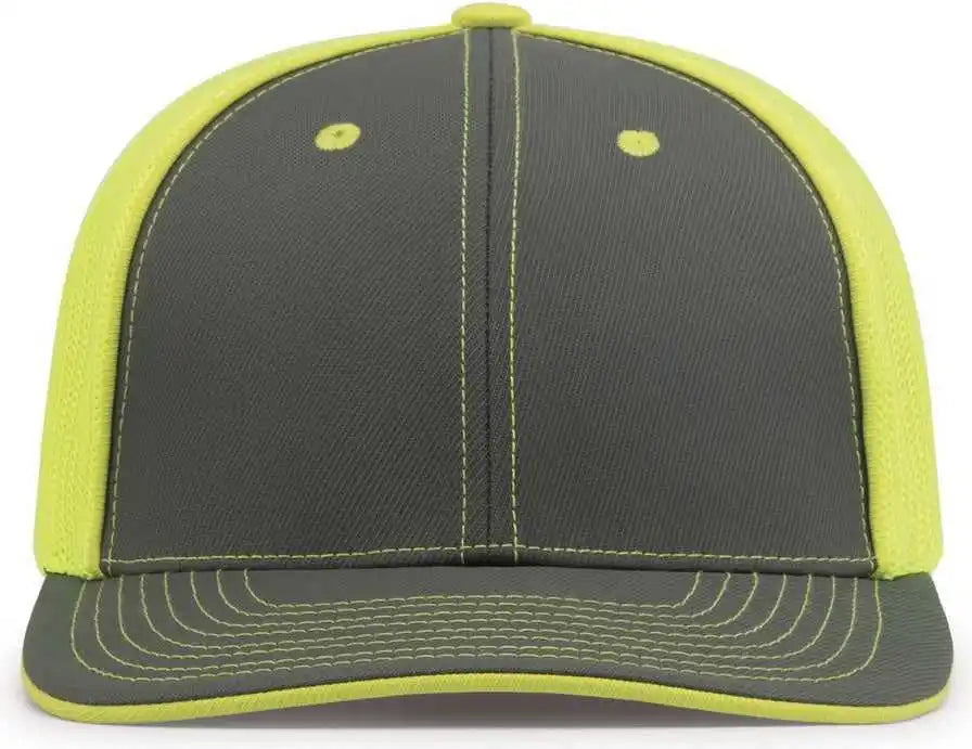 Pacific Headwear 404m Trucker Flexfit Cap - Graphite Neon Yellow - Dark Gray / 6 1/2’’ - 7’’