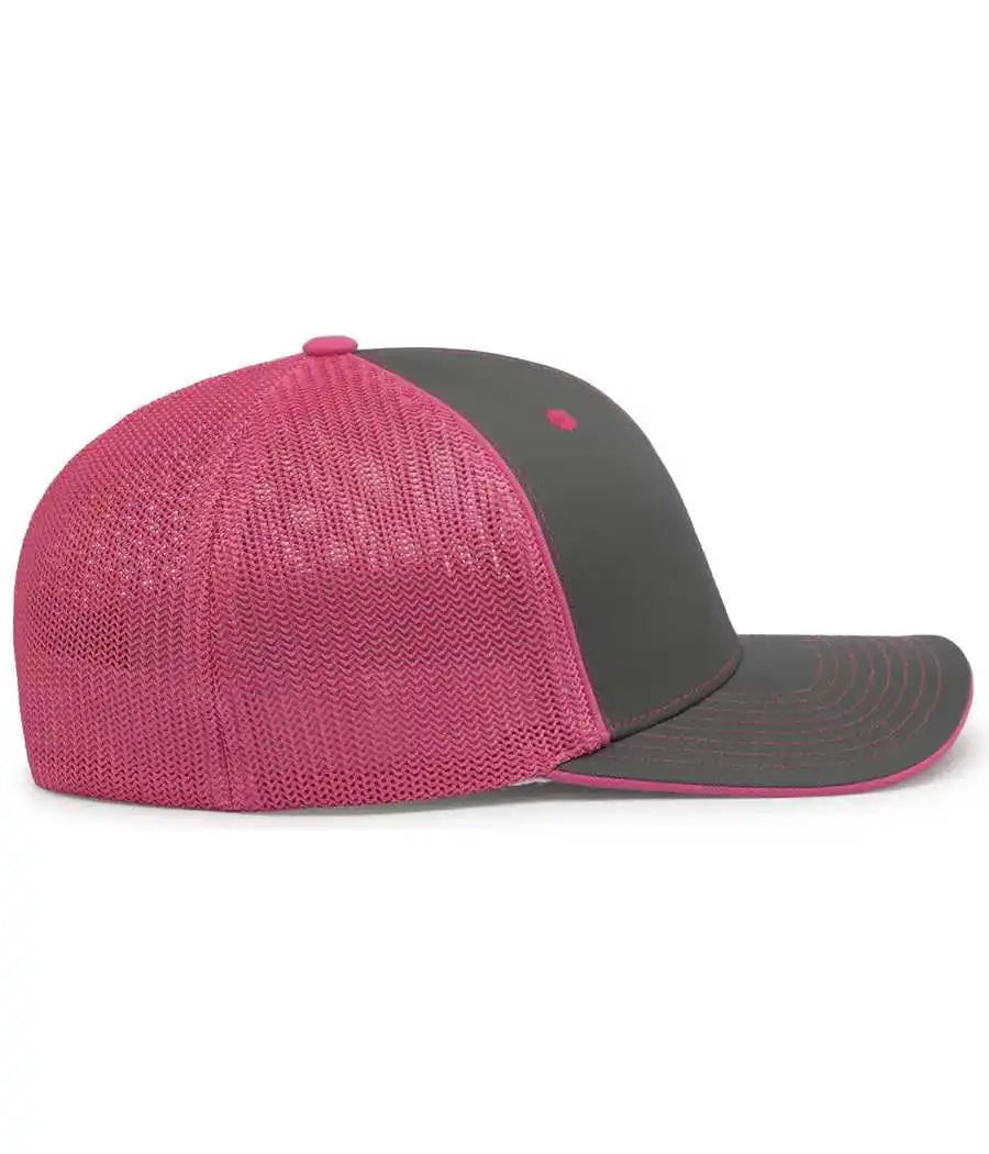 Pacific Headwear 404m Trucker Flexfit Cap - Graphite Pink
