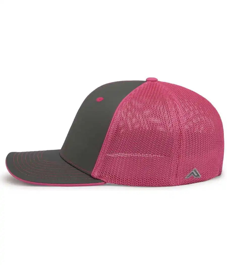 Pacific Headwear 404m Trucker Flexfit Cap - Graphite Pink