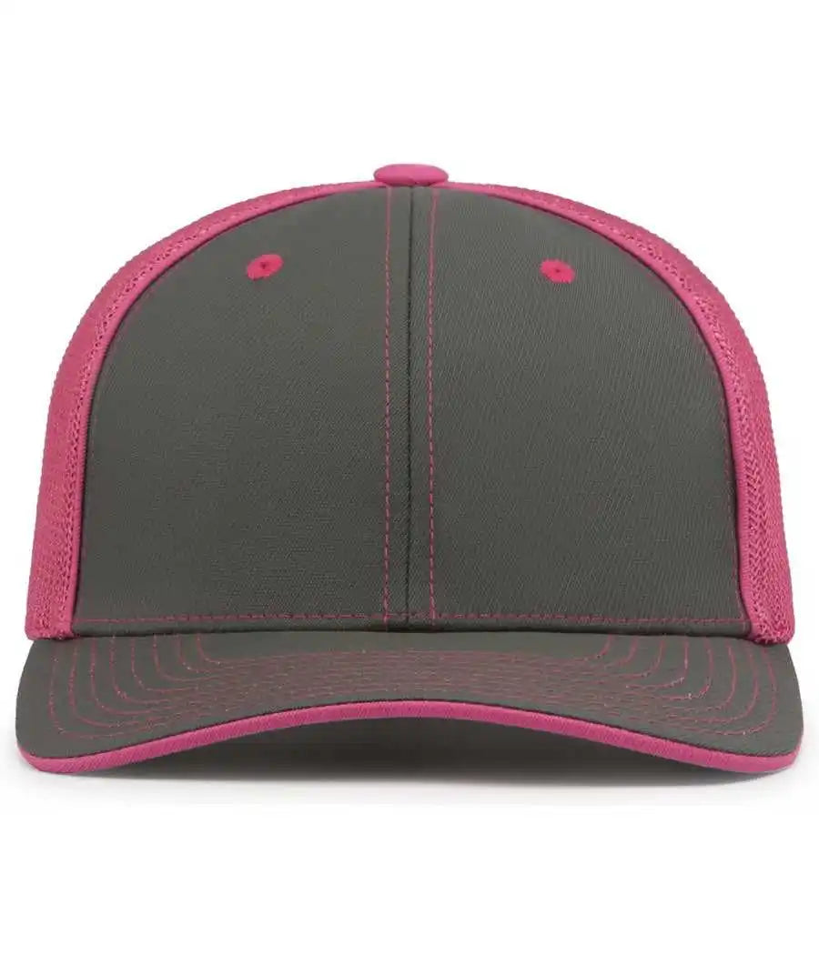 Pacific Headwear 404m Trucker Flexfit Cap - Graphite Pink