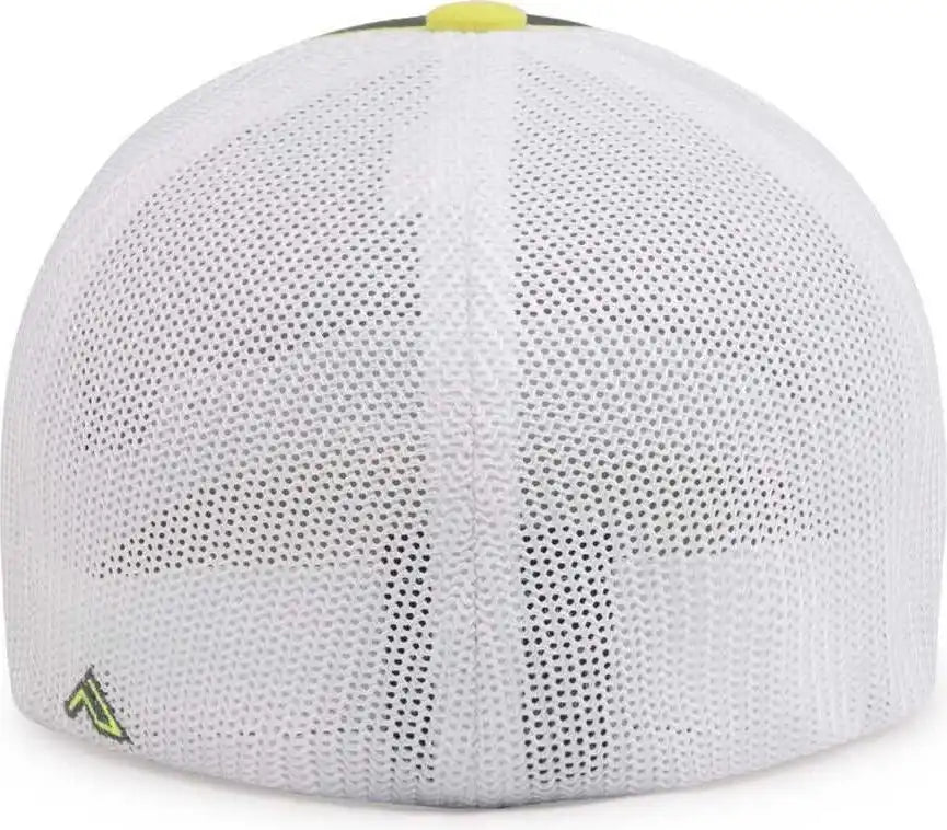 Pacific Headwear 404m Trucker Flexfit Cap - Graphite White Neon Yellow