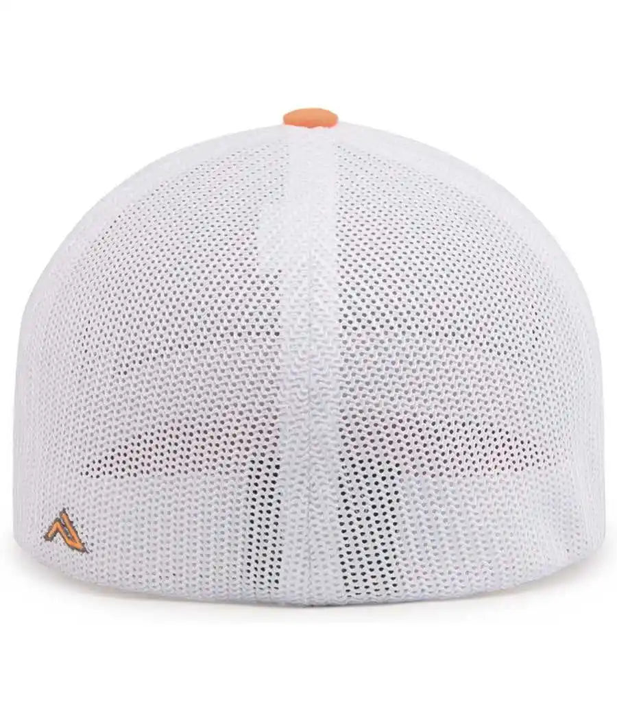 Pacific Headwear 404m Trucker Flexfit Cap - Graphite White Neon Orange