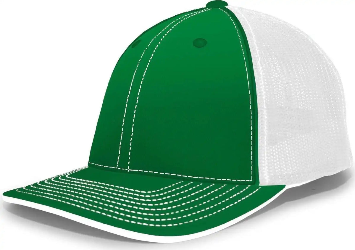 Pacific Headwear 404m Trucker Flexfit Cap - Kelly White - 6 1/2’’ - 7’’