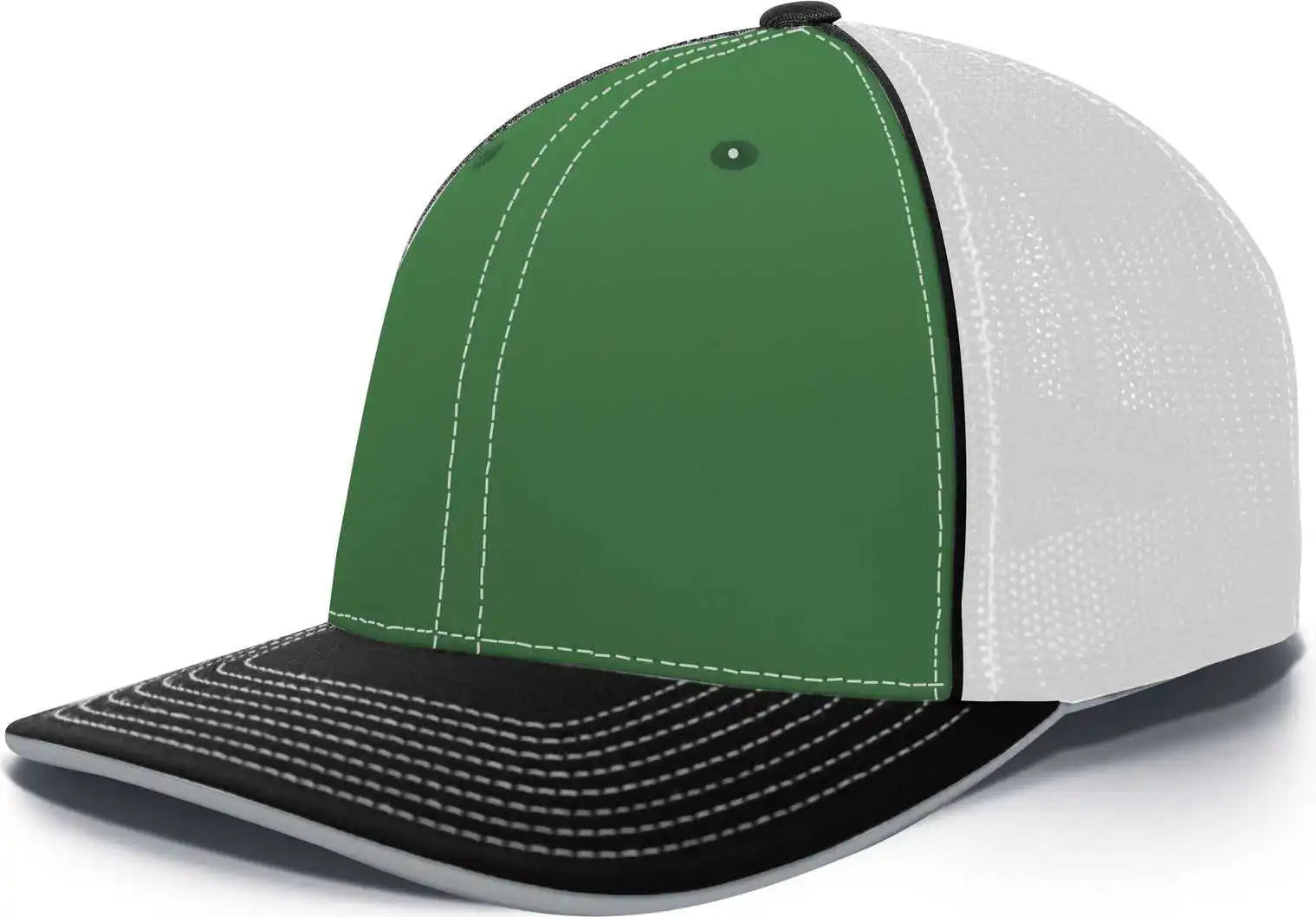 Pacific Headwear 404m Trucker Flexfit Cap - Kelly White Black - 6 3/8’’ - 7/8’’