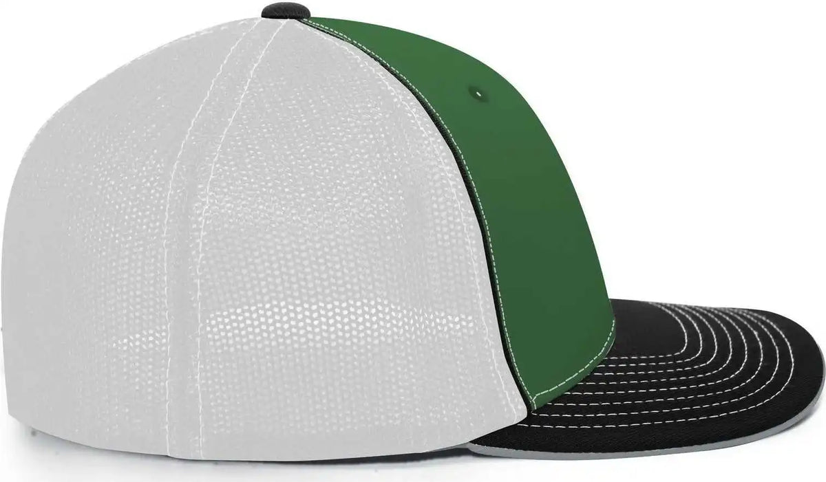Pacific Headwear 404m Trucker Flexfit Cap - Kelly White Black