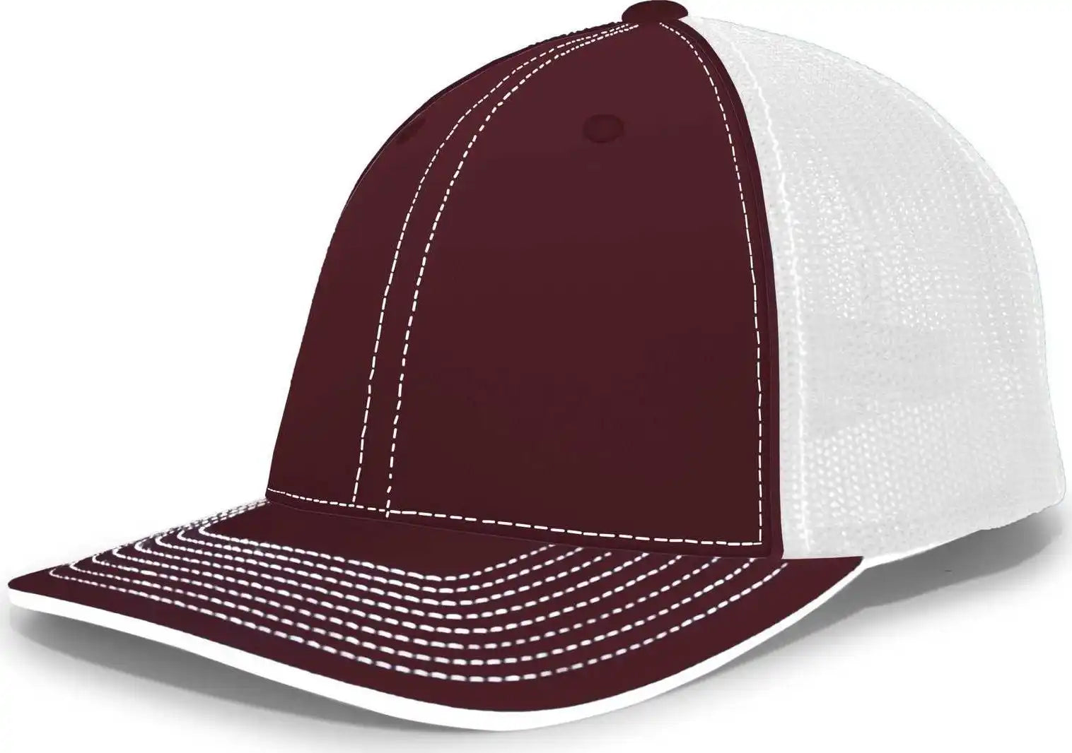 Pacific Headwear 404m Trucker Flexfit Cap - Maroon White - 6 1/2’’ - 7’’