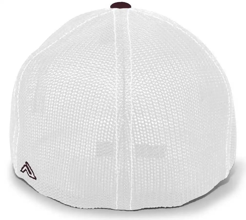 Pacific Headwear 404m Trucker Flexfit Cap - Maroon White