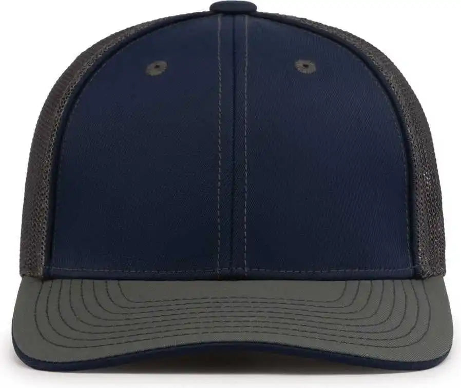 Pacific Headwear 404m Trucker Flexfit Cap - Navy Graphite - Dark Gray / 6 1/2’’ - 7’’