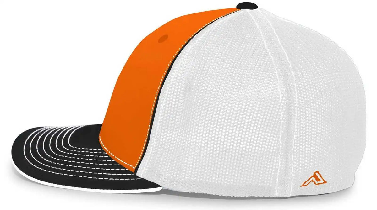 Pacific Headwear 404m Trucker Flexfit Cap - Orange Black
