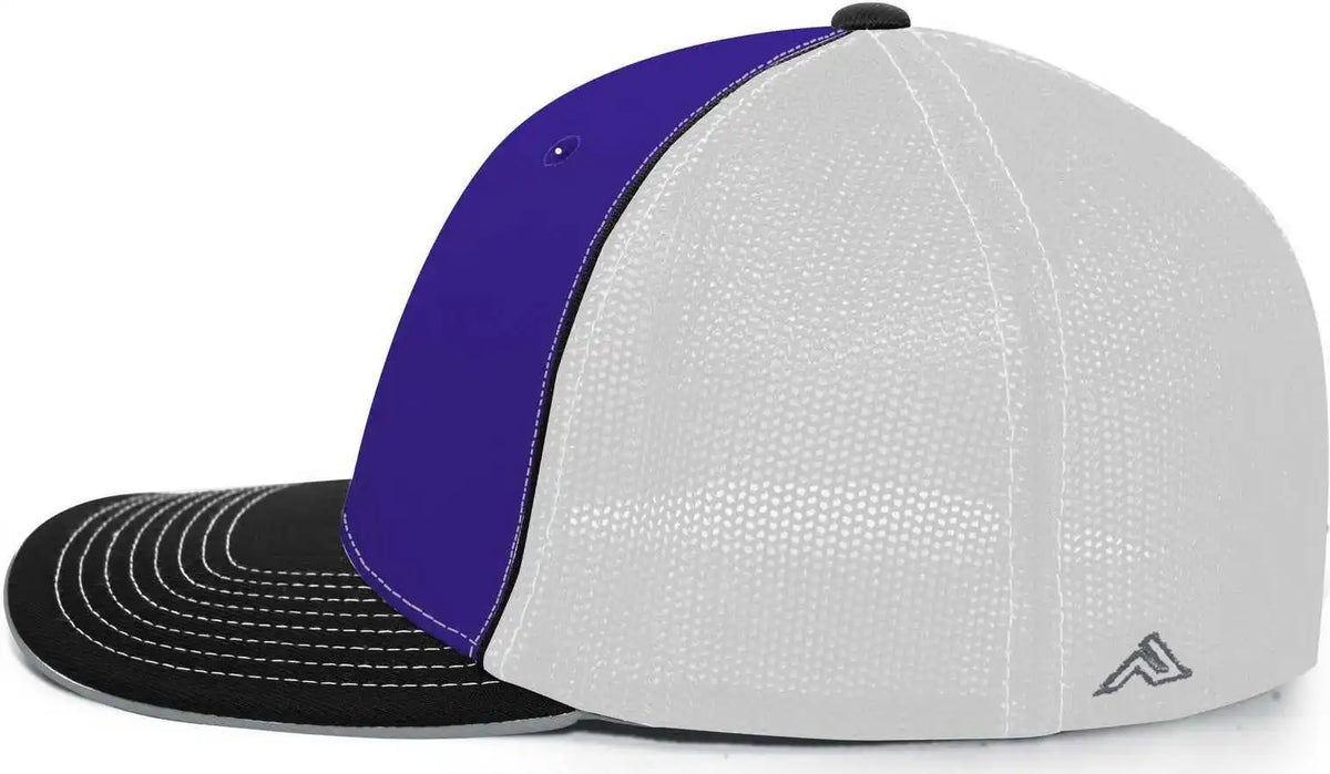Pacific Headwear 404m Trucker Flexfit Cap - Purple White Black