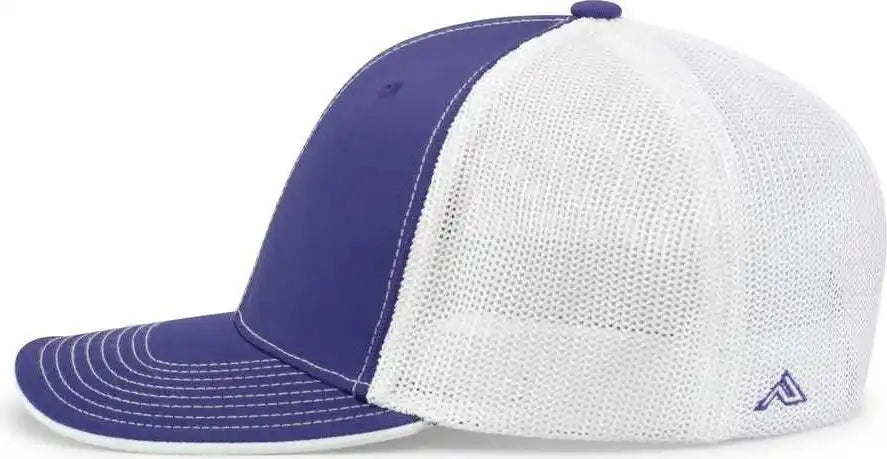 Pacific Headwear 404m Trucker Flexfit Cap - Purple White