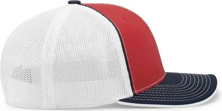 Pacific Headwear 404m Trucker Flexfit Cap - Red Navy