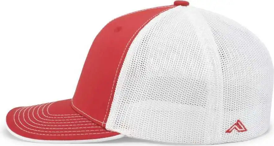Pacific Headwear 404m Trucker Flexfit Cap - Red White