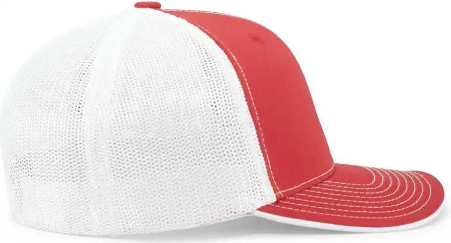Pacific Headwear 404m Trucker Flexfit Cap - Red White