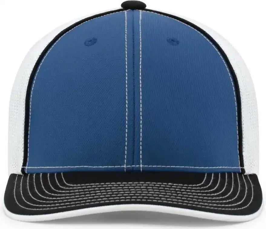 Pacific Headwear 404m Trucker Flexfit Cap - Royal White Black