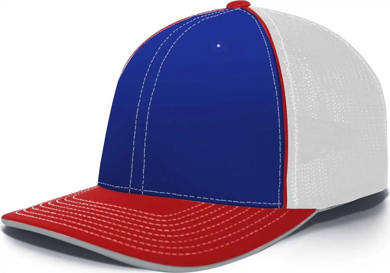 Pacific Headwear 404m Trucker Flexfit Cap - Royal White Red - 6 3/8’’ - 7/8’’