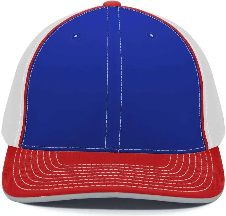 Pacific Headwear 404m Trucker Flexfit Cap - Royal White Red