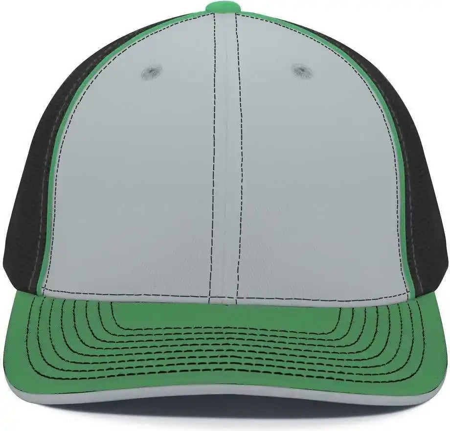 Pacific Headwear 404m Trucker Flexfit Cap - Silver Black Kelly