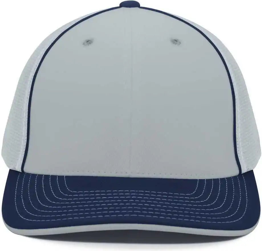 Pacific Headwear 404m Trucker Flexfit Cap - Silver Navy