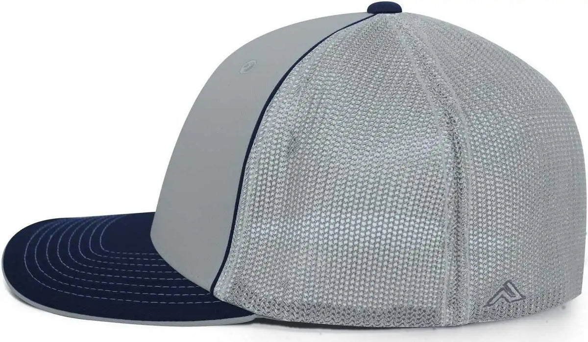 Pacific Headwear 404m Trucker Flexfit Cap - Silver Navy