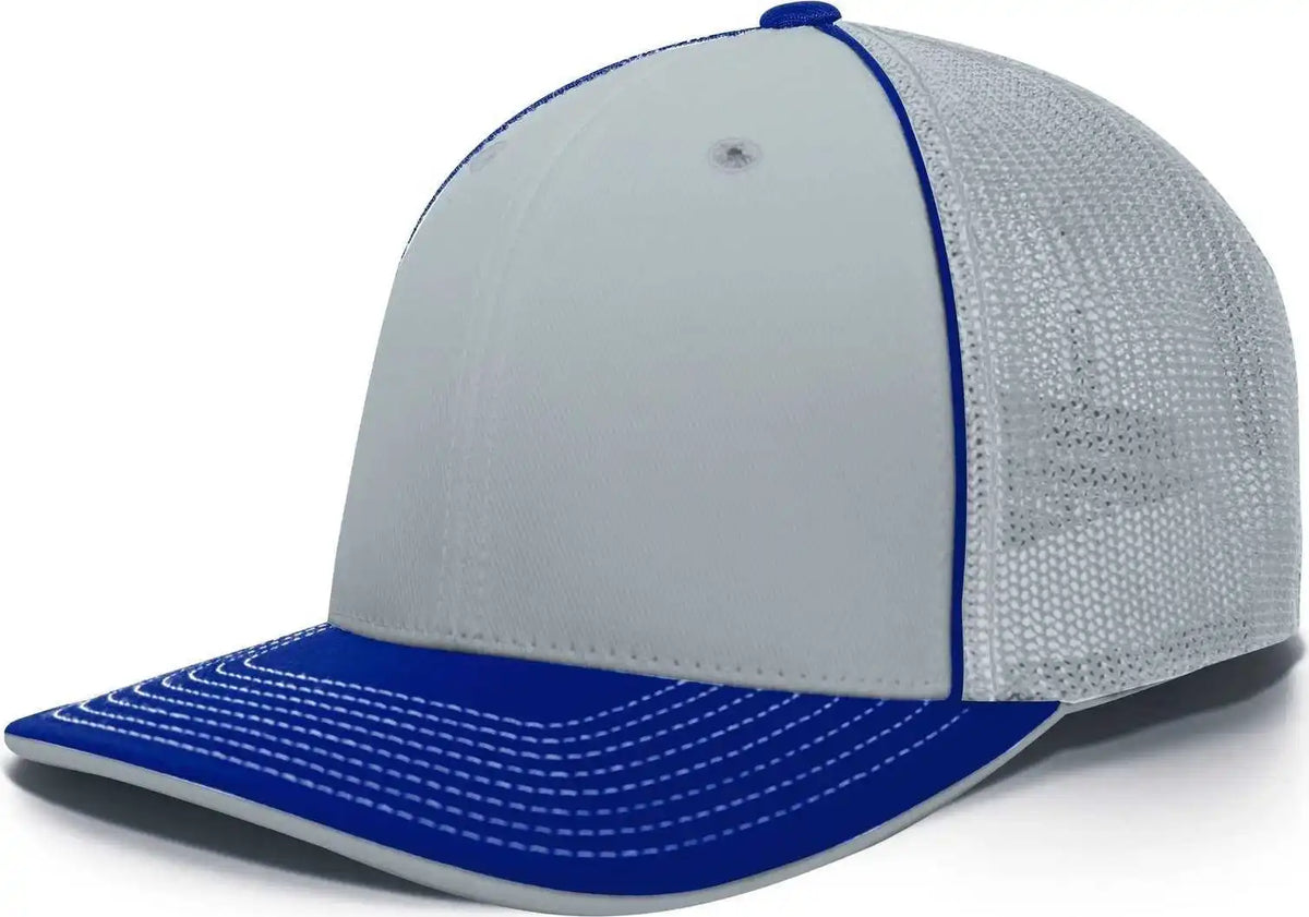 Pacific Headwear 404m Trucker Flexfit Cap - Silver Royal - Light Gray / 6 3/8’’ - 7/8’’