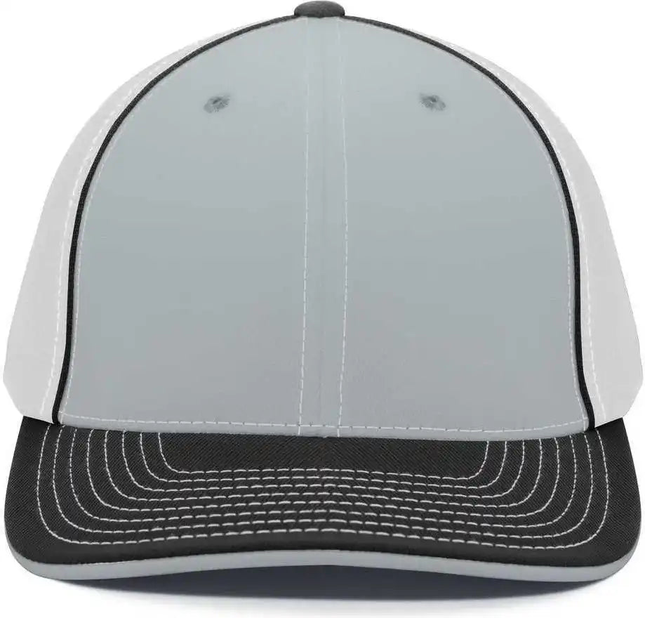Pacific Headwear 404m Trucker Flexfit Cap - Silver White Black - Light Gray / 6 3/8’’ - 7/8’’