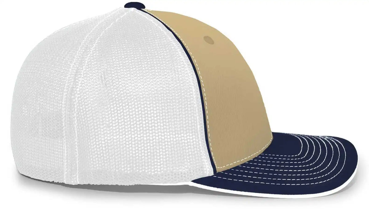 Pacific Headwear 404m Trucker Flexfit Cap - Vegas Gold Navy