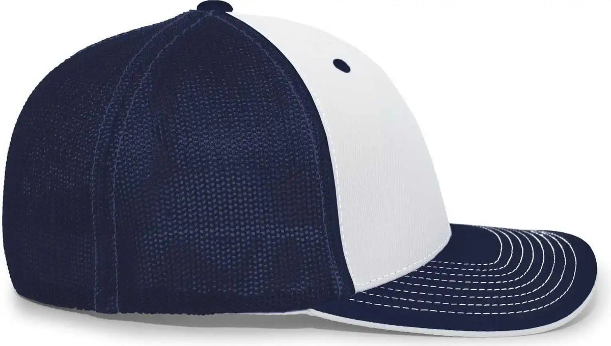 Pacific Headwear 404m Trucker Flexfit Cap - White Navy