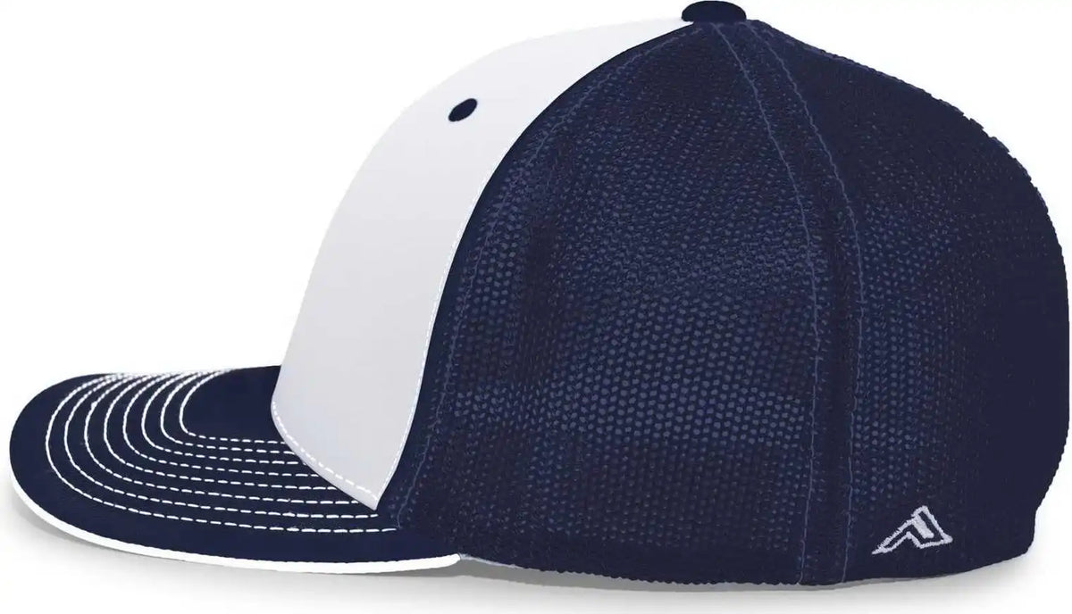 Pacific Headwear 404m Trucker Flexfit Cap - White Navy