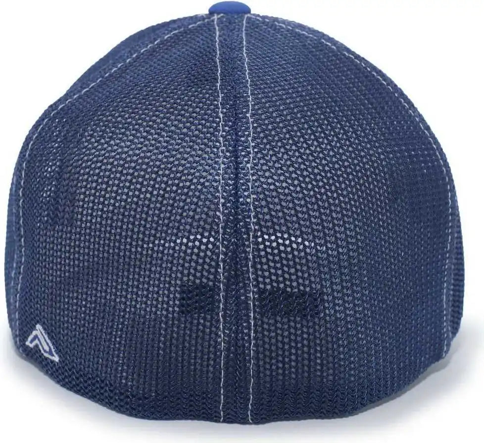 Pacific Headwear 404m Trucker Flexfit Cap - White Royal