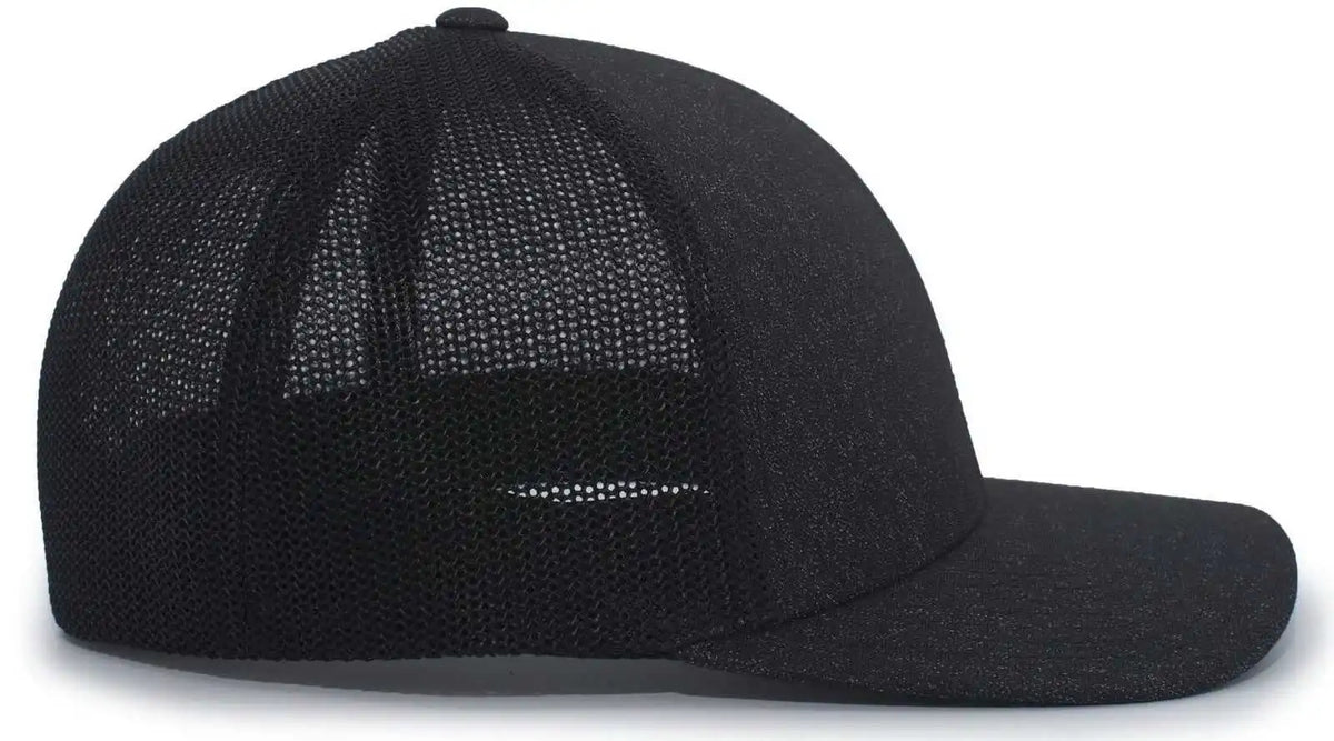 Pacific Headwear 405 Heather Flexfit Trucker Cap - Black