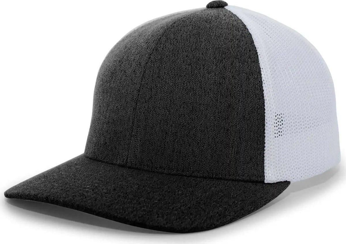 Pacific Headwear 405 Heather Flexfit Trucker Cap - Black White - 6 1/2’’ - 7’’