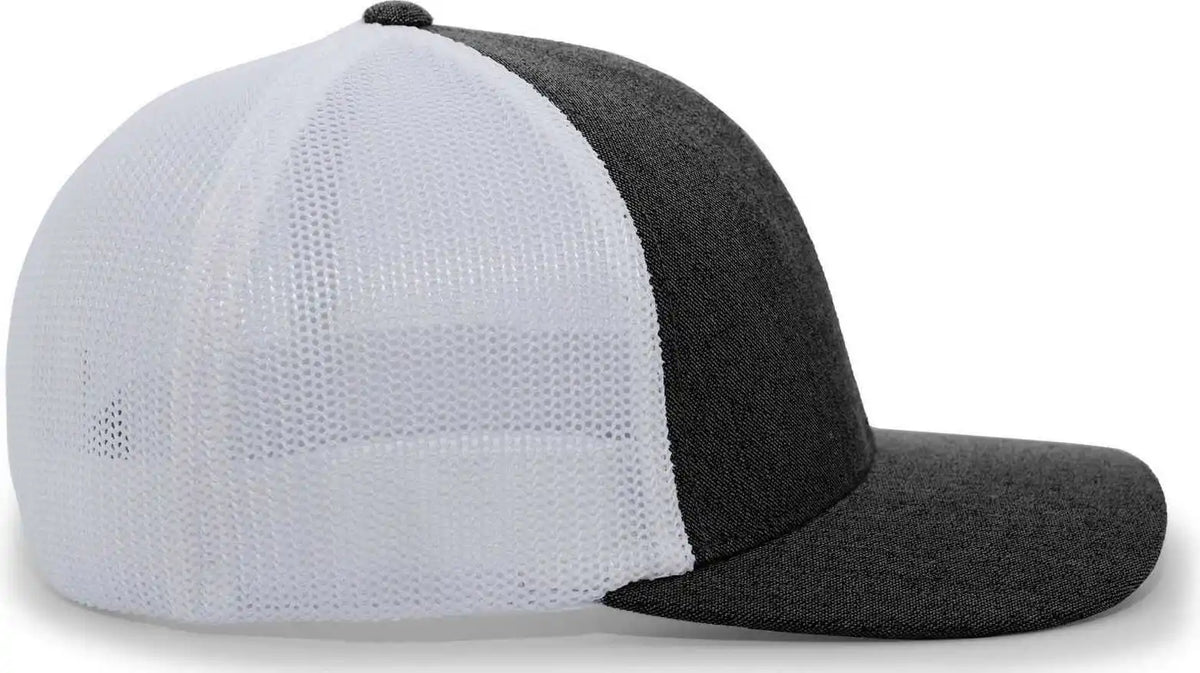 Pacific Headwear 405 Heather Flexfit Trucker Cap - Black White