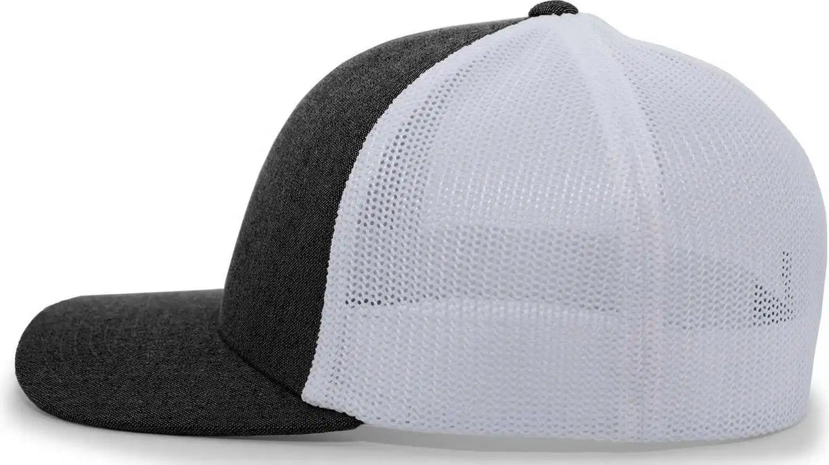 Pacific Headwear 405 Heather Flexfit Trucker Cap - Black White