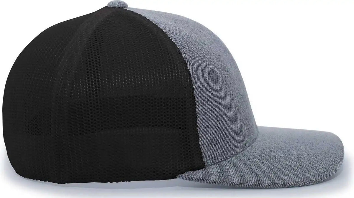 Pacific Headwear 405 Heather Flexfit Trucker Cap - Gray Black