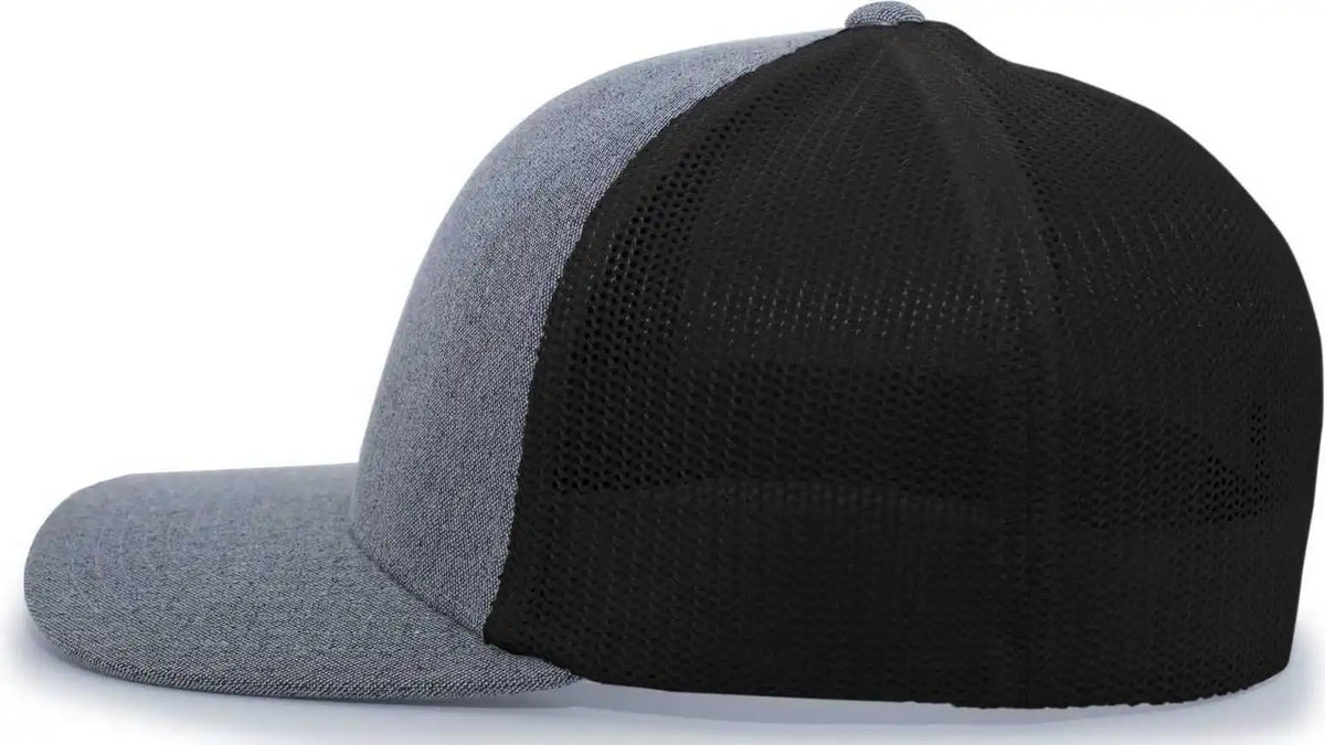 Pacific Headwear 405 Heather Flexfit Trucker Cap - Gray Black