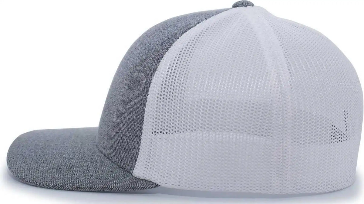 Pacific Headwear 405 Heather Flexfit Trucker Cap - Gray White