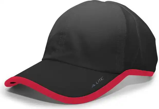 Pacific Headwear 410l Active Cap Hook-and-loop - Black Red - 7’’ - 7 7/8’’