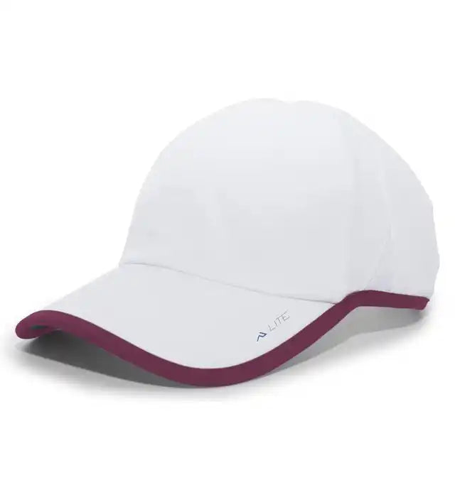 Pacific Headwear 410l Active Cap Hook-and-loop - White Maroon - 7’’ - 7 7/8’’